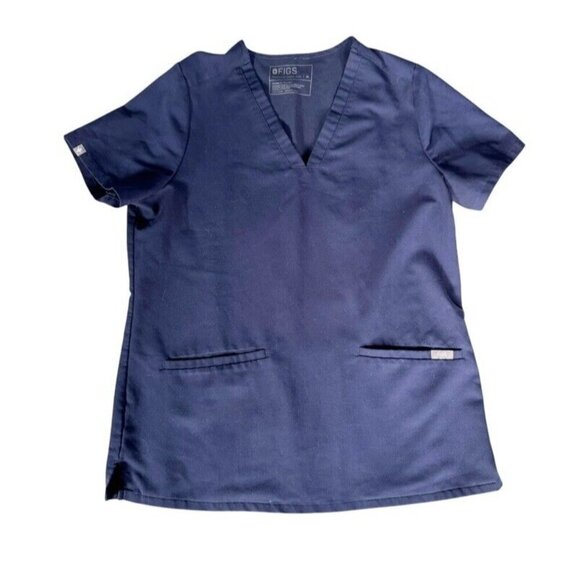 Figs Women's Sz M Casma Technical Collection Navy Blue Scrub Top FW1100 - Picture 8 of 9